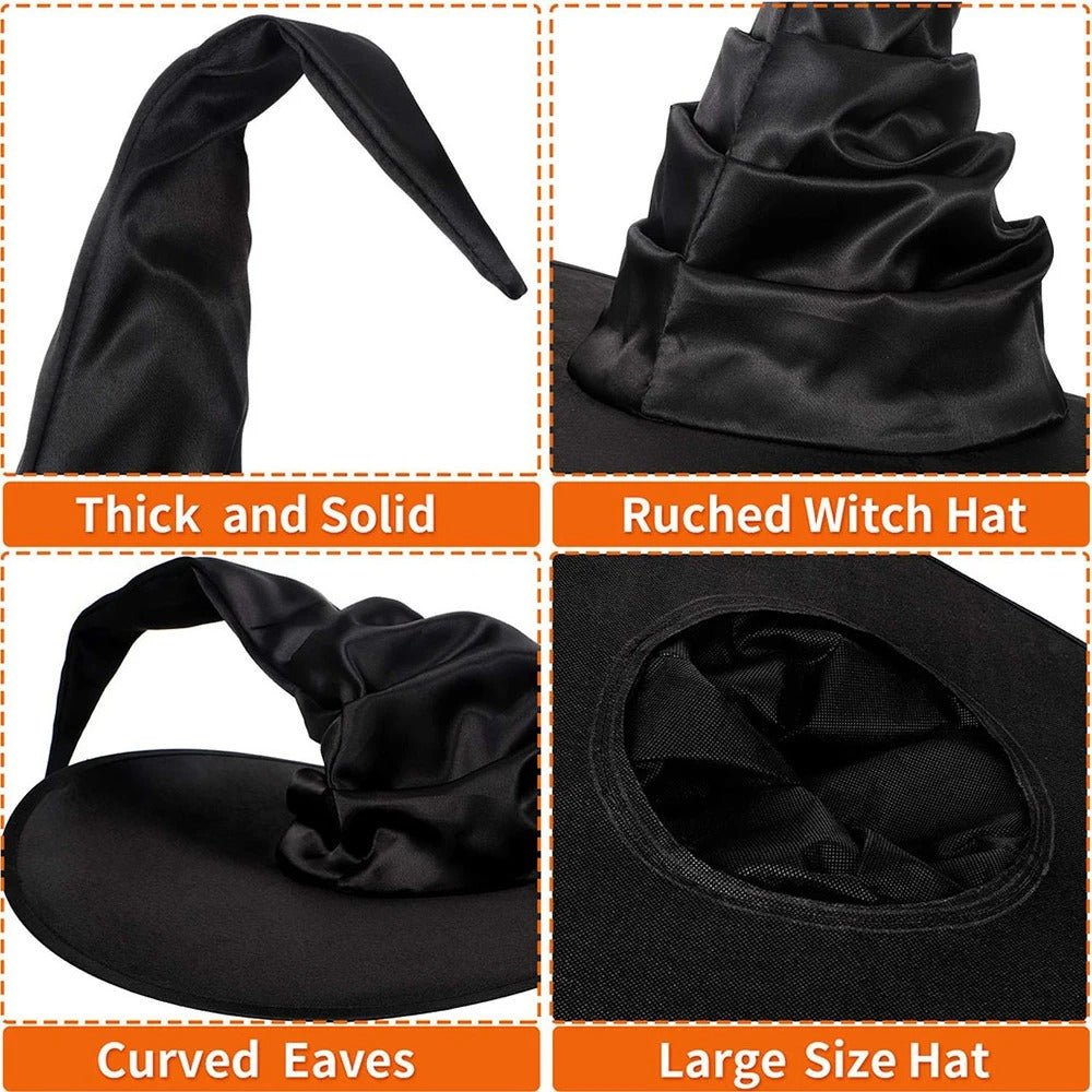 Halloween Wizard Hat – Black Oxford Cloth Magician Witch Hat - Onlytenbucks.com