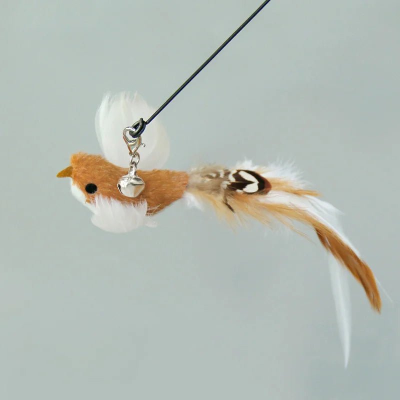 Hands - Free Feather Cat Wand with Bell – Suction Cup Interactive Toy - Onlytenbucks.com