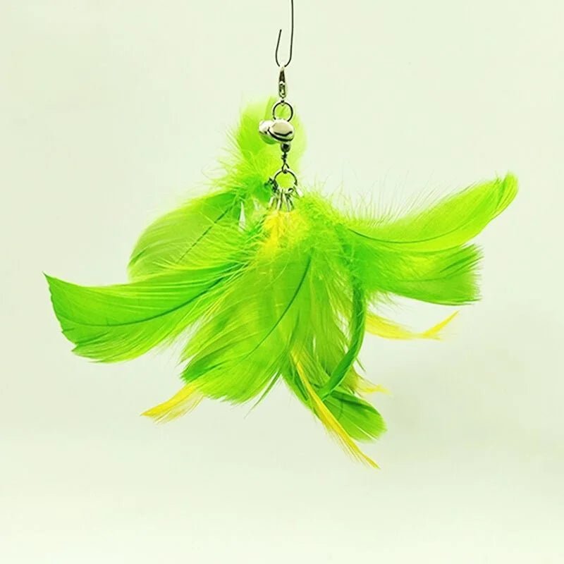 Hands - Free Feather Cat Wand with Bell – Suction Cup Interactive Toy - Onlytenbucks.com