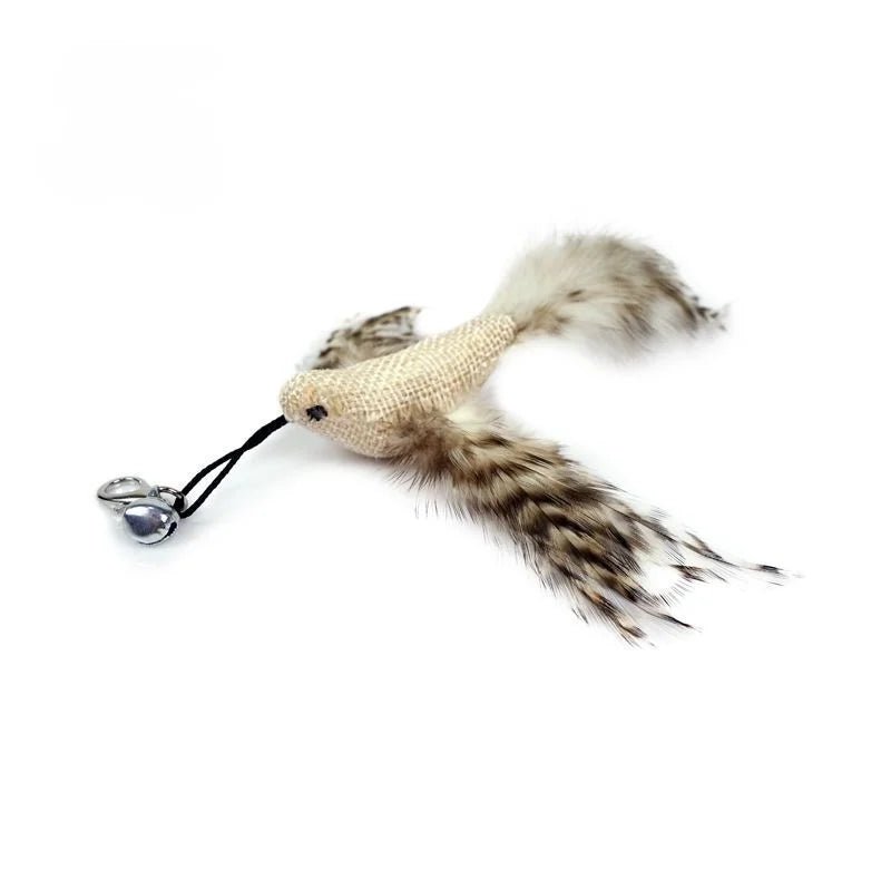 Hands - Free Feather Cat Wand with Bell – Suction Cup Interactive Toy - Onlytenbucks.com