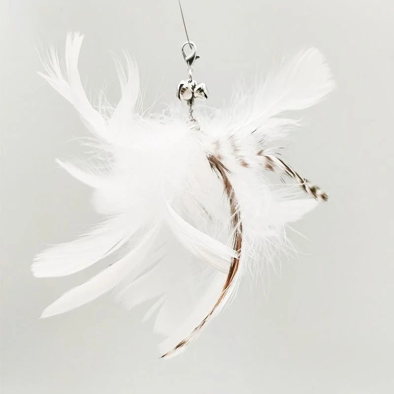 Hands - Free Feather Cat Wand with Bell – Suction Cup Interactive Toy - Onlytenbucks.com