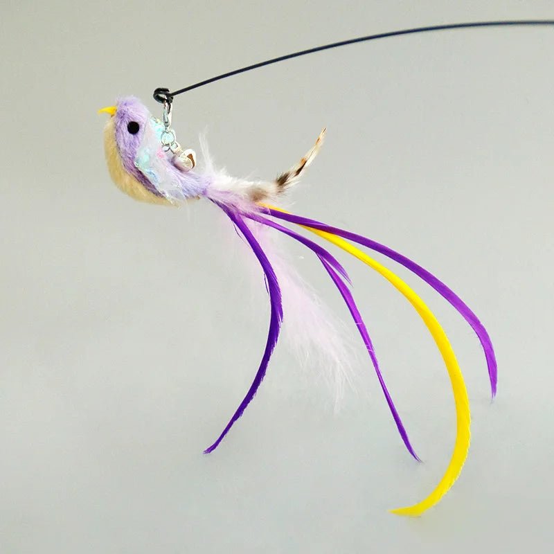 Hands - Free Feather Cat Wand with Bell – Suction Cup Interactive Toy - Onlytenbucks.com