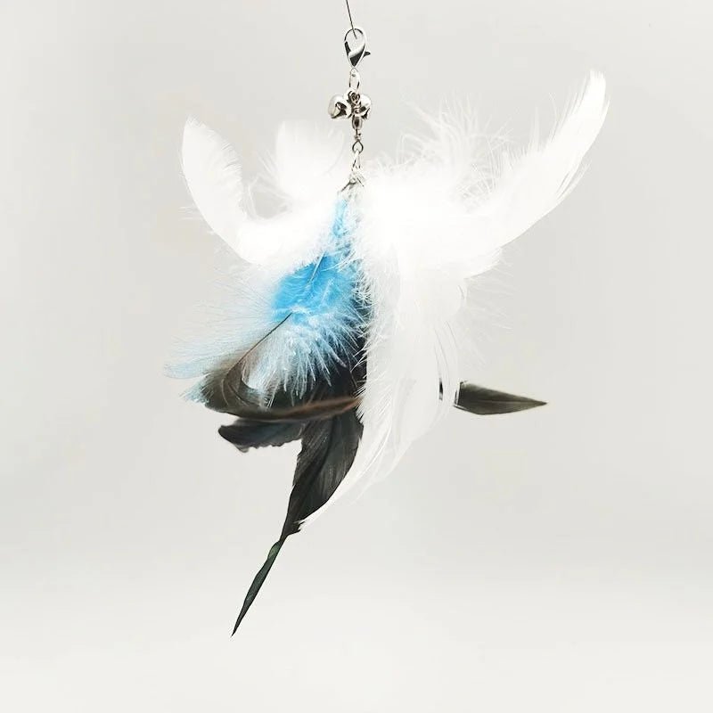 Hands - Free Feather Cat Wand with Bell – Suction Cup Interactive Toy - Onlytenbucks.com
