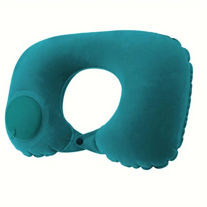 Inflatable U - Shaped Travel Neck Pillow – Portable Flocking Pillow - Onlytenbucks.com