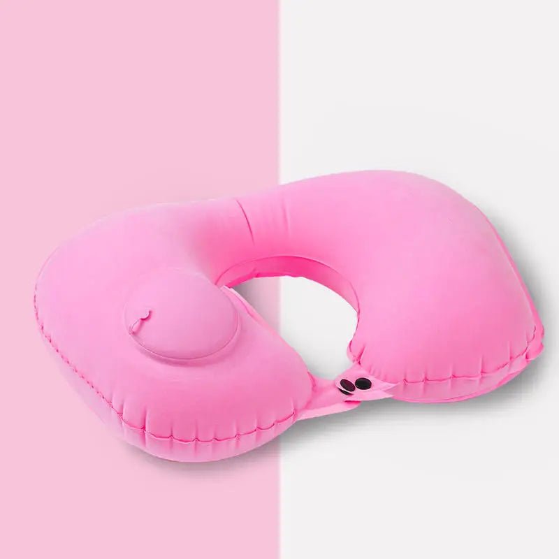 Inflatable U - Shaped Travel Neck Pillow – Portable Flocking Pillow - Onlytenbucks.com