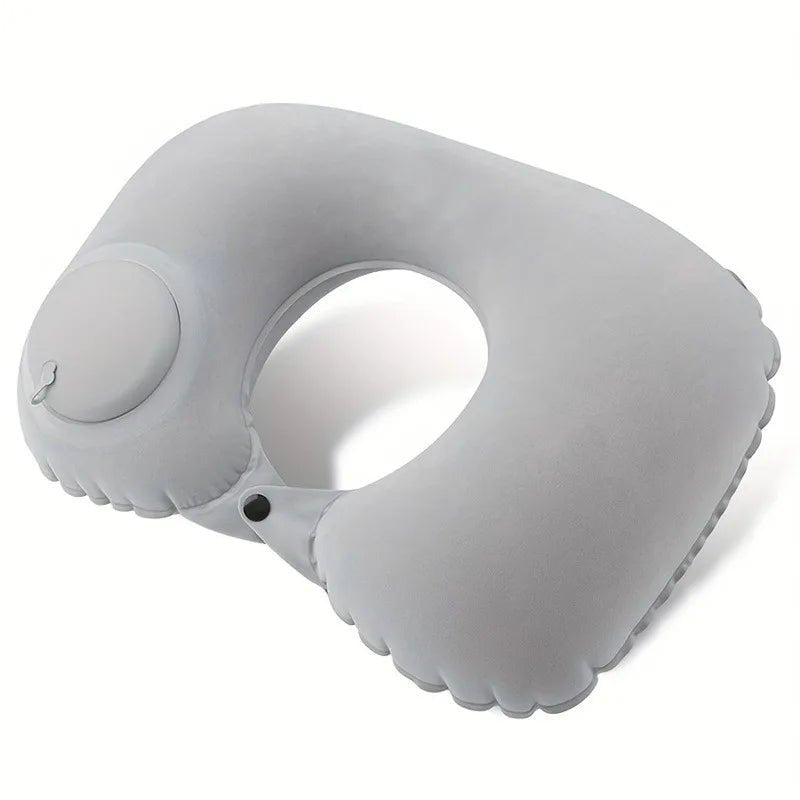 Inflatable U - Shaped Travel Neck Pillow – Portable Flocking Pillow - Onlytenbucks.com