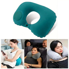 Inflatable U - Shaped Travel Neck Pillow – Portable Flocking Pillow - Onlytenbucks.com