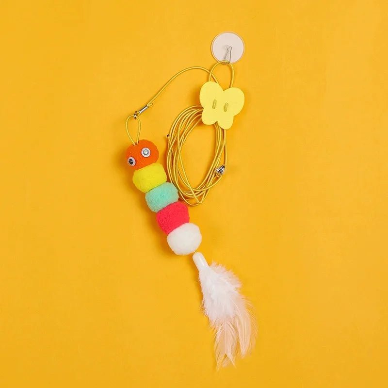 Interactive Hanging Cat Toy – Feather and Rope Teaser - Onlytenbucks.com