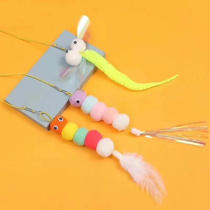 Interactive Hanging Cat Toy – Feather and Rope Teaser - Onlytenbucks.com