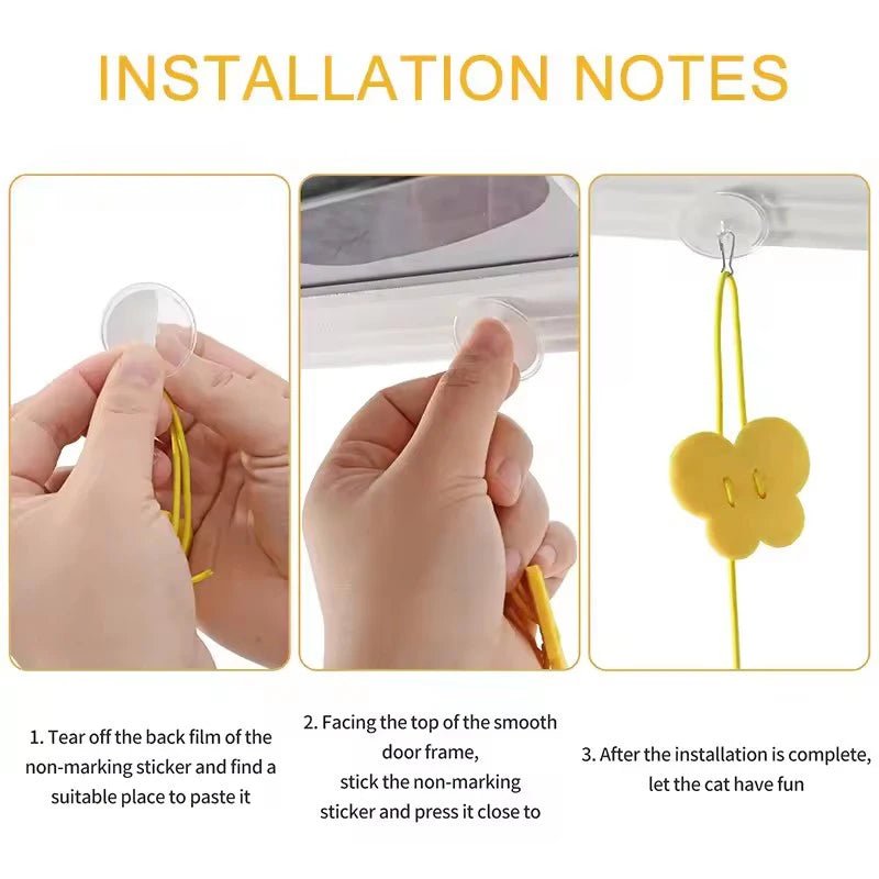 Interactive Hanging Cat Toy – Feather and Rope Teaser - Onlytenbucks.com