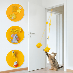 Interactive Hanging Cat Toy – Feather and Rope Teaser - Onlytenbucks.com