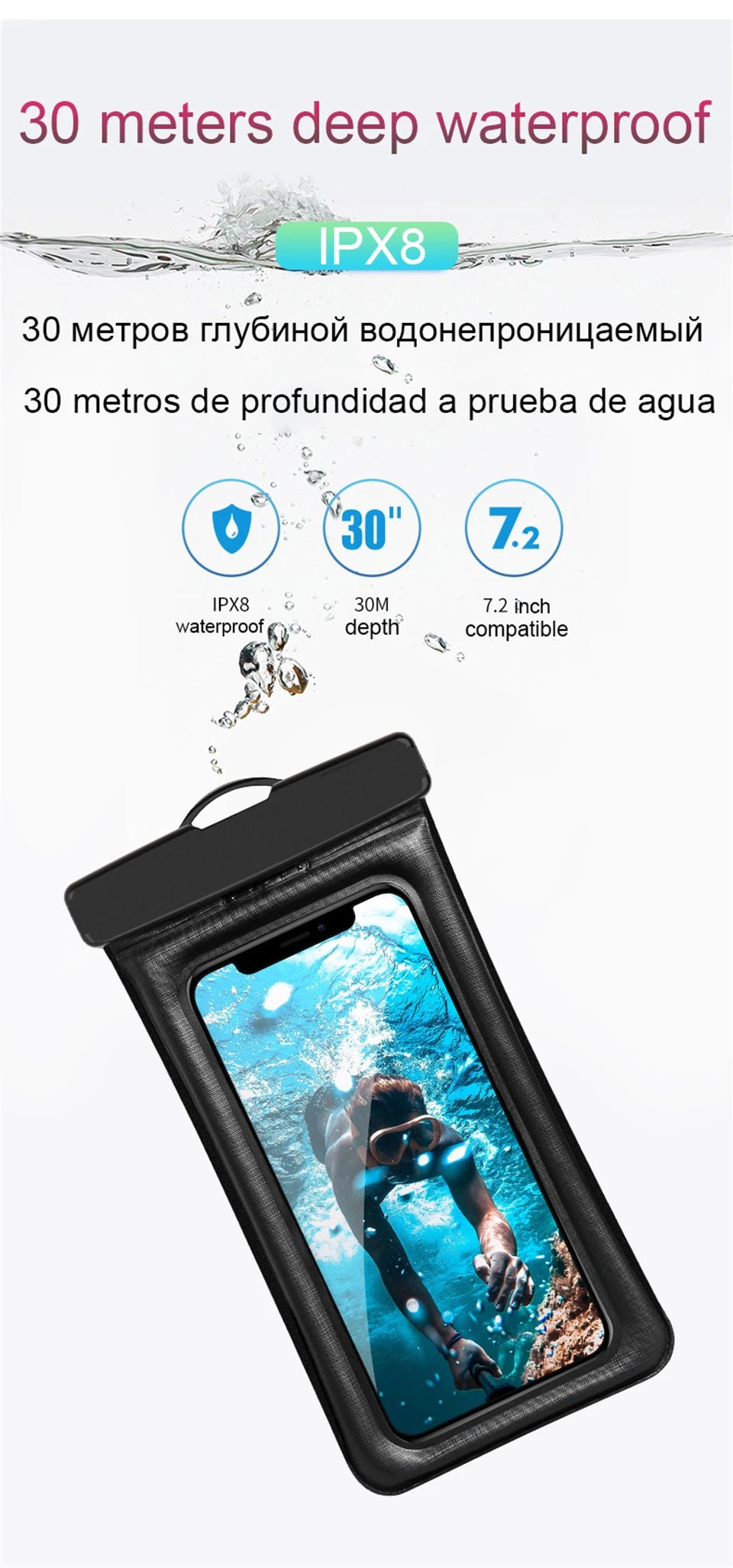 IP68 Universal Waterproof Phone Cases Bag  Swim Cover Accessories - Onlytenbucks.com