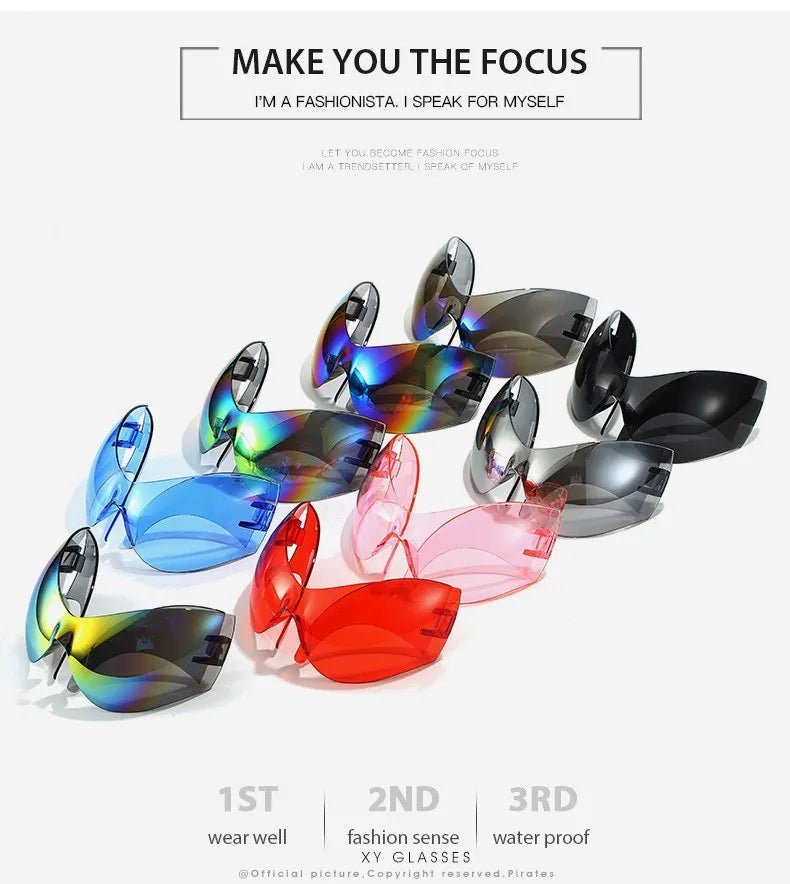 Oversized Y2K Sport Sunglasses – UV400 Windproof Steampunk - Onlytenbucks.com