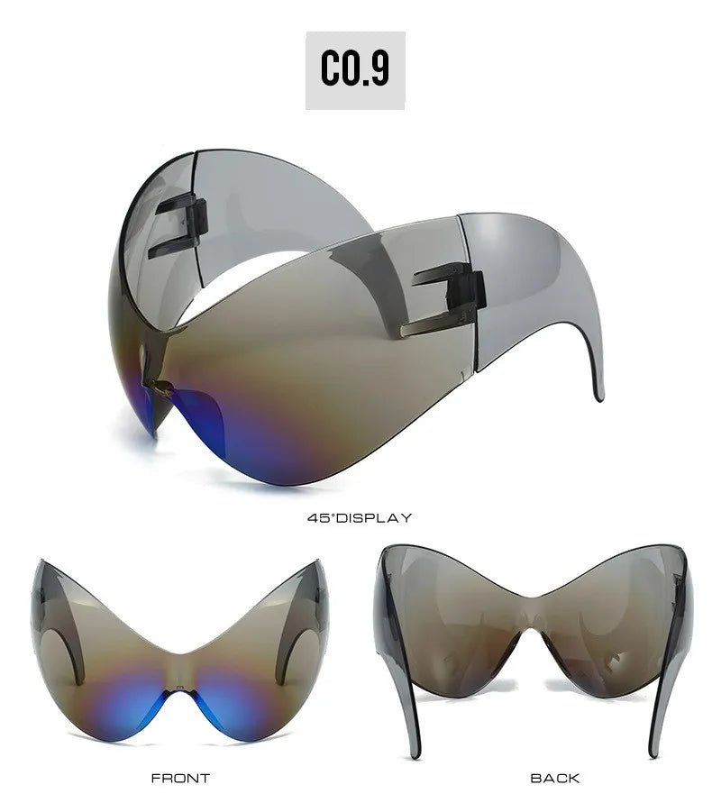 Oversized Y2K Sport Sunglasses – UV400 Windproof Steampunk - Onlytenbucks.com