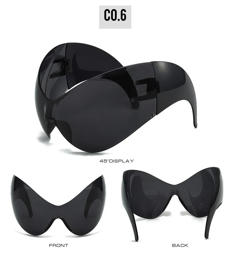 Oversized Y2K Sport Sunglasses – UV400 Windproof Steampunk - Onlytenbucks.com