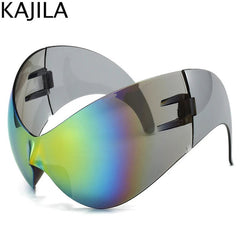 Oversized Y2K Sport Sunglasses – UV400 Windproof Steampunk - Onlytenbucks.com