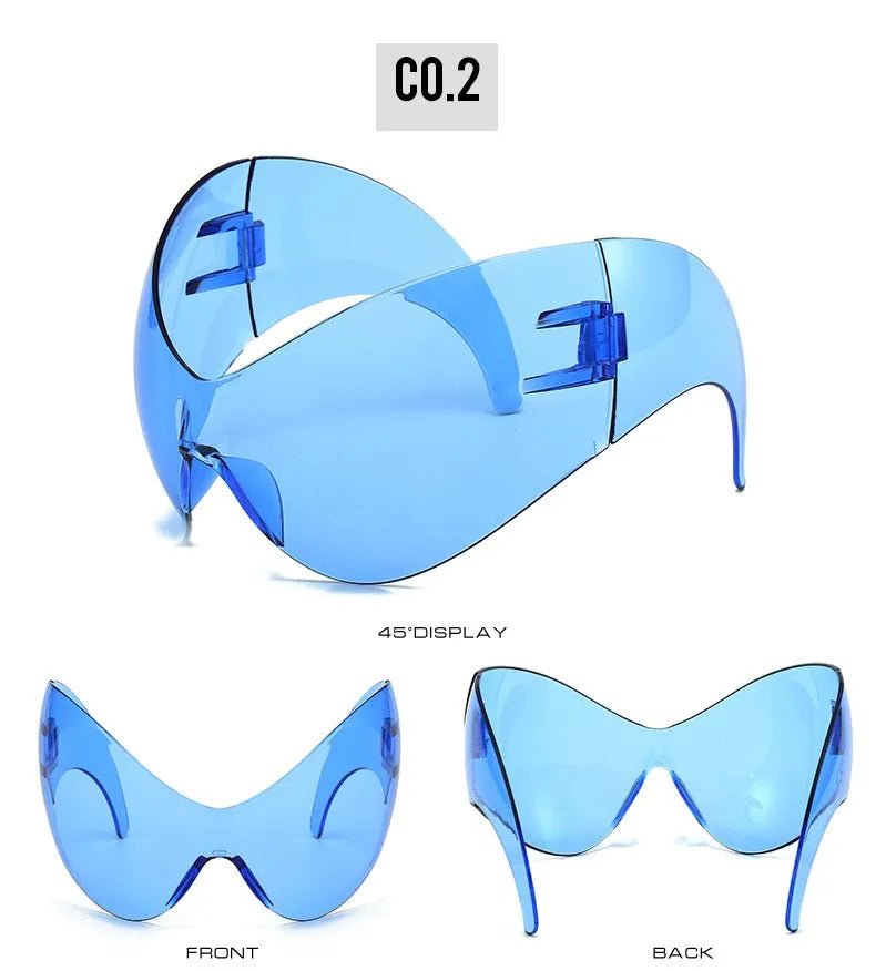Oversized Y2K Sport Sunglasses – UV400 Windproof Steampunk - Onlytenbucks.com