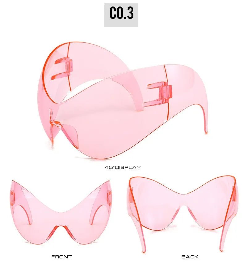 Oversized Y2K Sport Sunglasses – UV400 Windproof Steampunk - Onlytenbucks.com