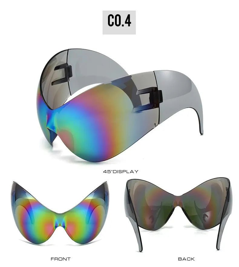 Oversized Y2K Sport Sunglasses – UV400 Windproof Steampunk - Onlytenbucks.com