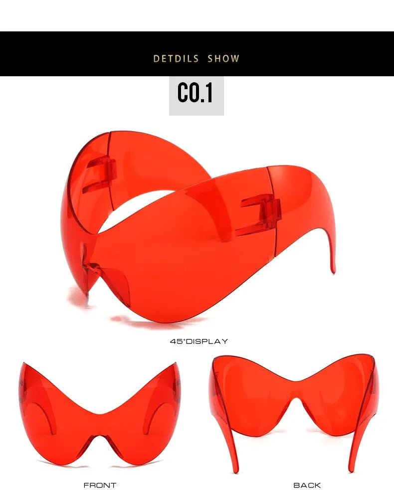 Oversized Y2K Sport Sunglasses – UV400 Windproof Steampunk - Onlytenbucks.com