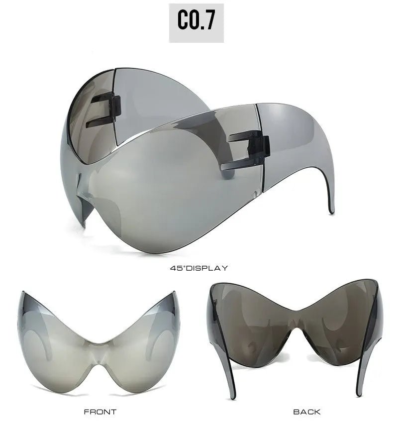 Oversized Y2K Sport Sunglasses – UV400 Windproof Steampunk - Onlytenbucks.com