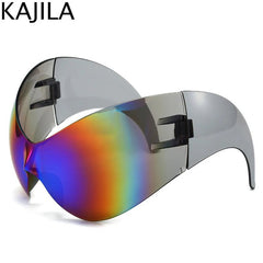 Oversized Y2K Sport Sunglasses – UV400 Windproof Steampunk - Onlytenbucks.com