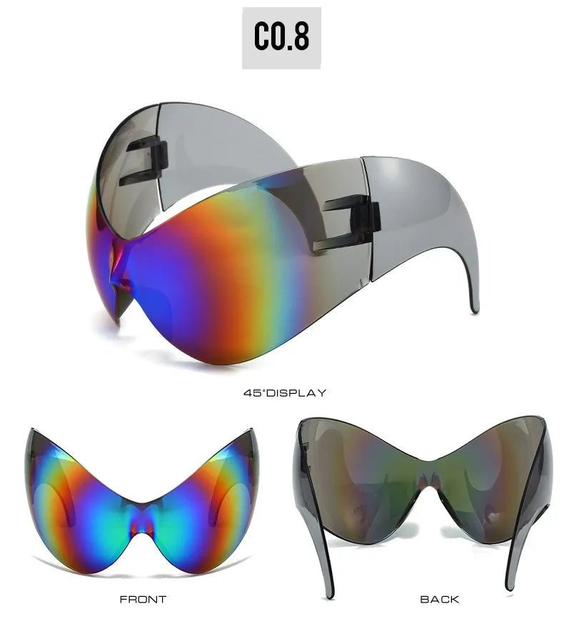 Oversized Y2K Sport Sunglasses – UV400 Windproof Steampunk - Onlytenbucks.com