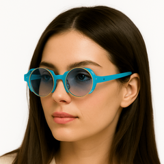 Women’s Circular Sunglasses – UV400 Alloy Frame Hip-Hop