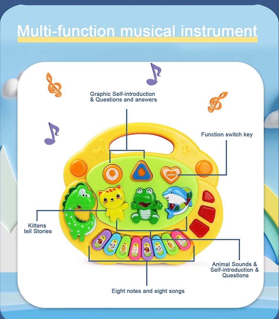 Kids Cartoon Piano Keyboard Toy – Educational Instrument - Onlytenbucks.com