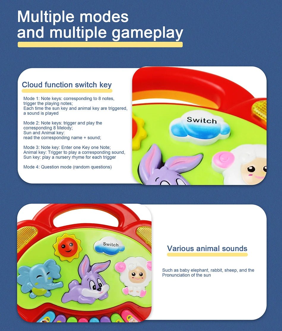 Kids Cartoon Piano Keyboard Toy – Educational Instrument - Onlytenbucks.com