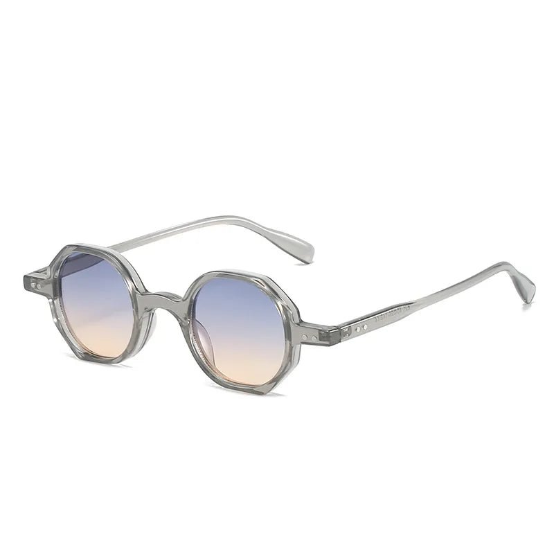 Classic Vintage Sunglasses Men Small Round Retro Punk Ocean Color Sun Glasses Gradient Clear Lens - Onlytenbucks.com
