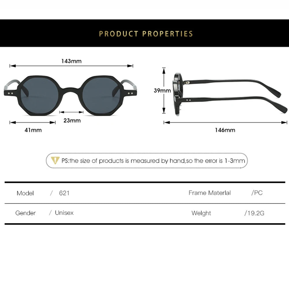 Classic Vintage Sunglasses Men Small Round Retro Punk Ocean Color Sun Glasses Gradient Clear Lens - Onlytenbucks.com