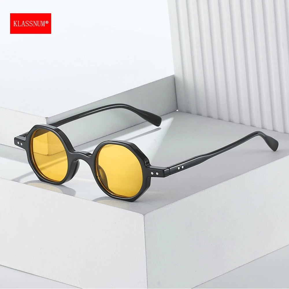 Classic Vintage Sunglasses Men Small Round Retro Punk Ocean Color Sun Glasses Gradient Clear Lens - Onlytenbucks.com