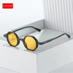 Classic Vintage Sunglasses Men Small Round Retro Punk Ocean Color Sun Glasses Gradient Clear Lens - Onlytenbucks.com