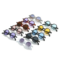 Classic Vintage Sunglasses Men Small Round Retro Punk Ocean Color Sun Glasses Gradient Clear Lens - Onlytenbucks.com