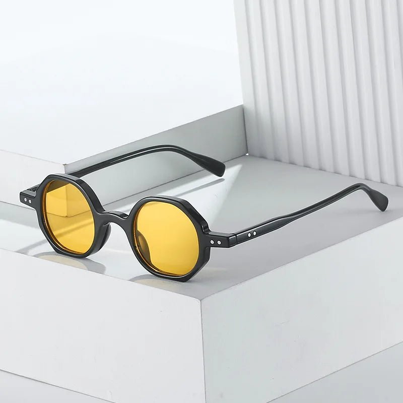 Classic Vintage Sunglasses Men Small Round Retro Punk Ocean Color Sun Glasses Gradient Clear Lens - Onlytenbucks.com