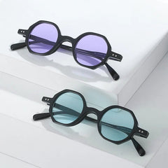 Classic Vintage Sunglasses Men Small Round Retro Punk Ocean Color Sun Glasses Gradient Clear Lens - Onlytenbucks.com