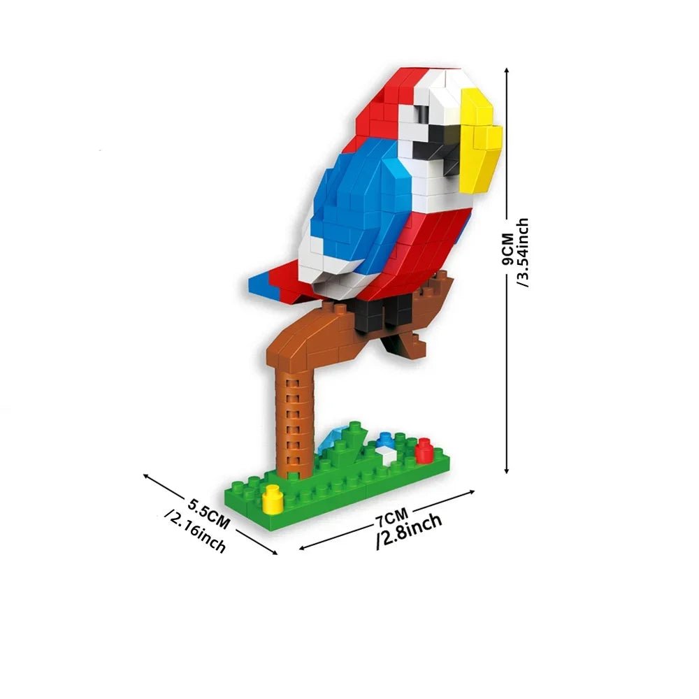 BUILT Colorful Parrot Micro Mini Building Blocks – Educational DIY Toy - Onlytenbucks.com