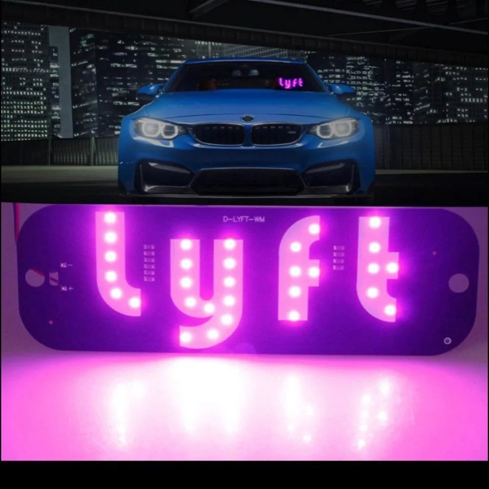 LED Taxi Signal Light for Lyft Logo | USB Cab Panel Indicator with Suction Cups