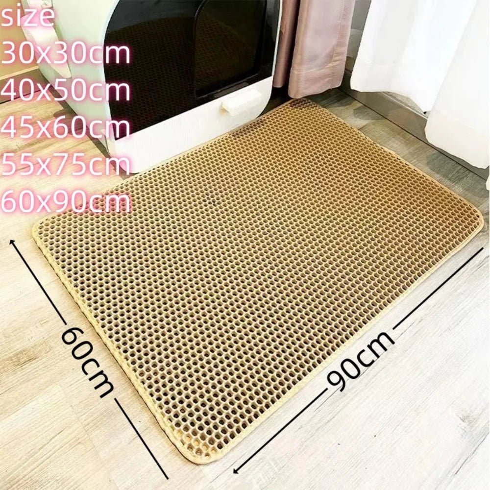 Large Cat Litter Mat – Double Layer Waterproof Honeycomb Design - Onlytenbucks.com