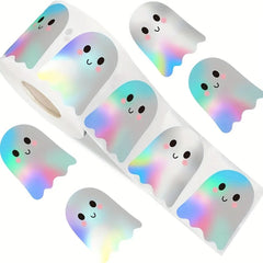 Laser Ghost Stickers – 500 pcs Roll for Halloween Seals and Decorations - Onlytenbucks.com