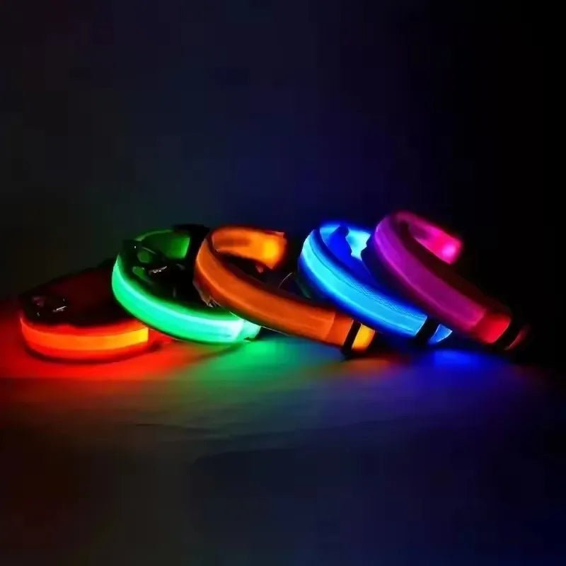 LED Dog Collar – Nylon Light - Up Safety Collar with Reflective Glow - Onlytenbucks.com