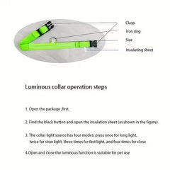 LED Dog Collar – Nylon Light - Up Safety Collar with Reflective Glow - Onlytenbucks.com