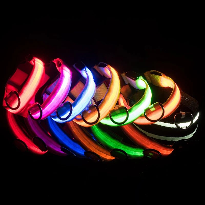 LED Dog Collar – Nylon Light - Up Safety Collar with Reflective Glow - Onlytenbucks.com