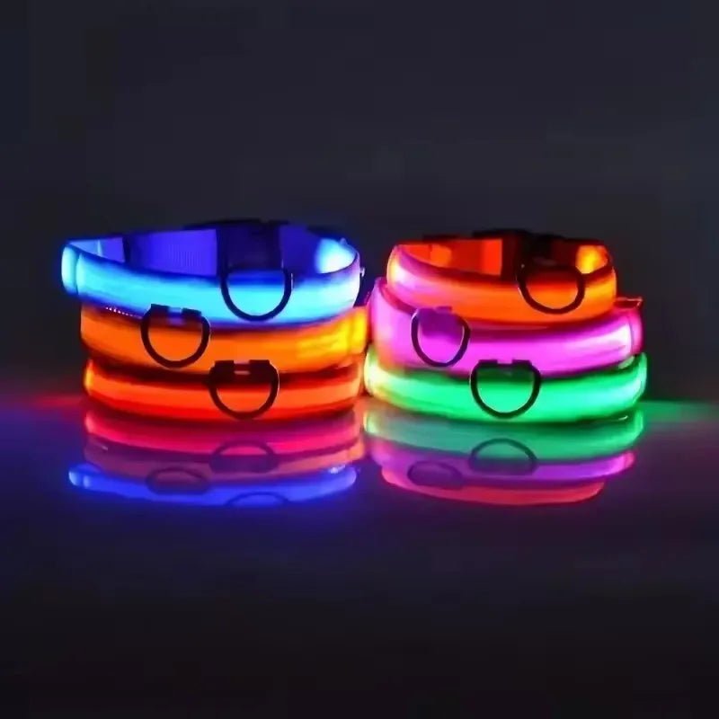 LED Dog Collar – Nylon Light - Up Safety Collar with Reflective Glow - Onlytenbucks.com