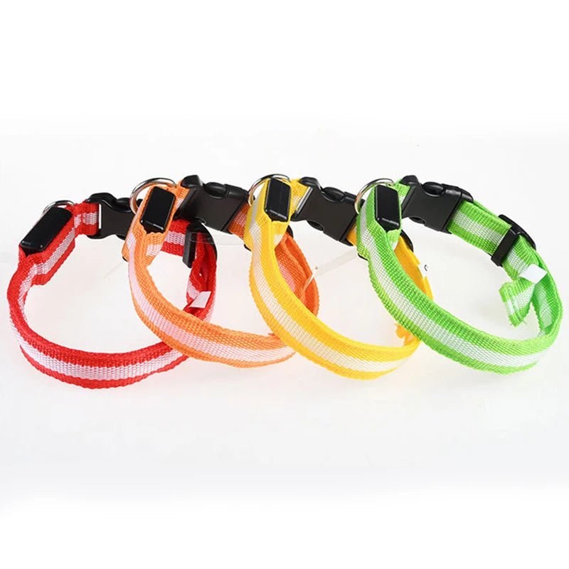 LED Dog Collar – Nylon Light - Up Safety Collar with Reflective Glow - Onlytenbucks.com
