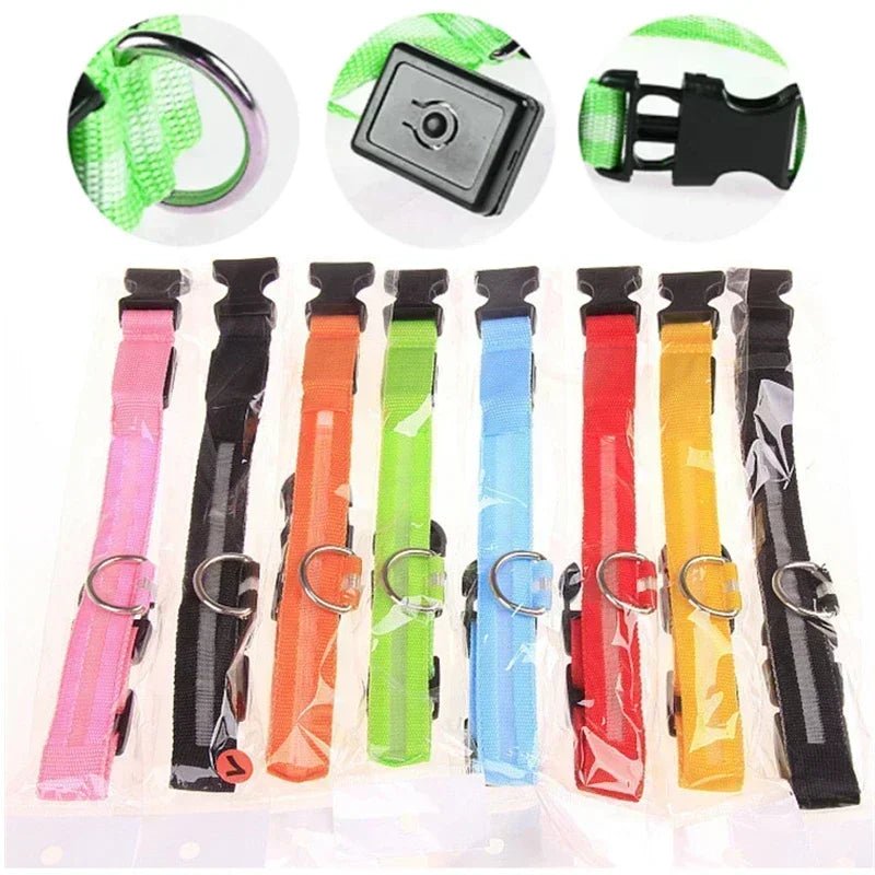 LED Glowing Dog Collar – Adjustable Rechargeable Luminous Night Safety Collar - Onlytenbucks.com