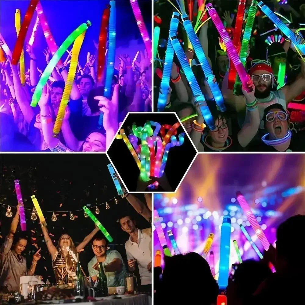 LED Pop Tubes Sensory Fidget Toy – 6 PCS Light - Up Stretch Tubes - Onlytenbucks.com