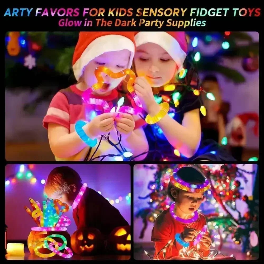 LED Pop Tubes Sensory Fidget Toy – 6 PCS Light - Up Stretch Tubes - Onlytenbucks.com