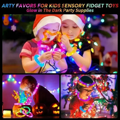 LED Pop Tubes Sensory Fidget Toy – 6 PCS Light - Up Stretch Tubes - Onlytenbucks.com